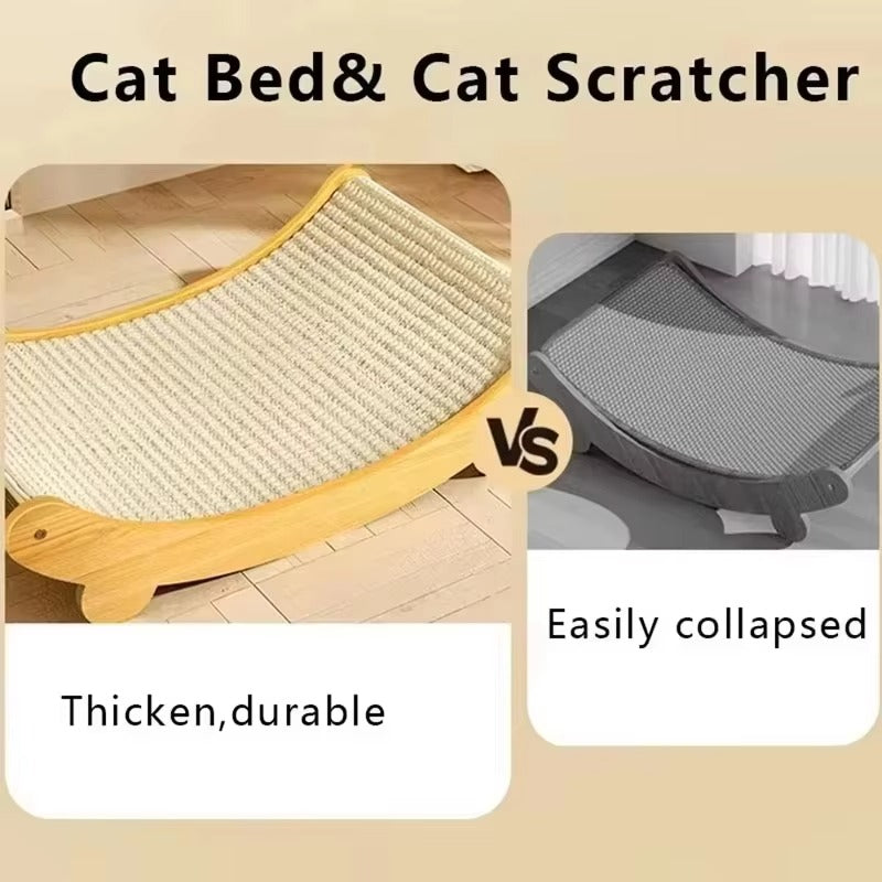 Dual-Surface Cat Bed Scratch Board, Multi-Purpose Indoor Scratcher and Comfortable Cat Bed, Protects Furniture, Play and Rest