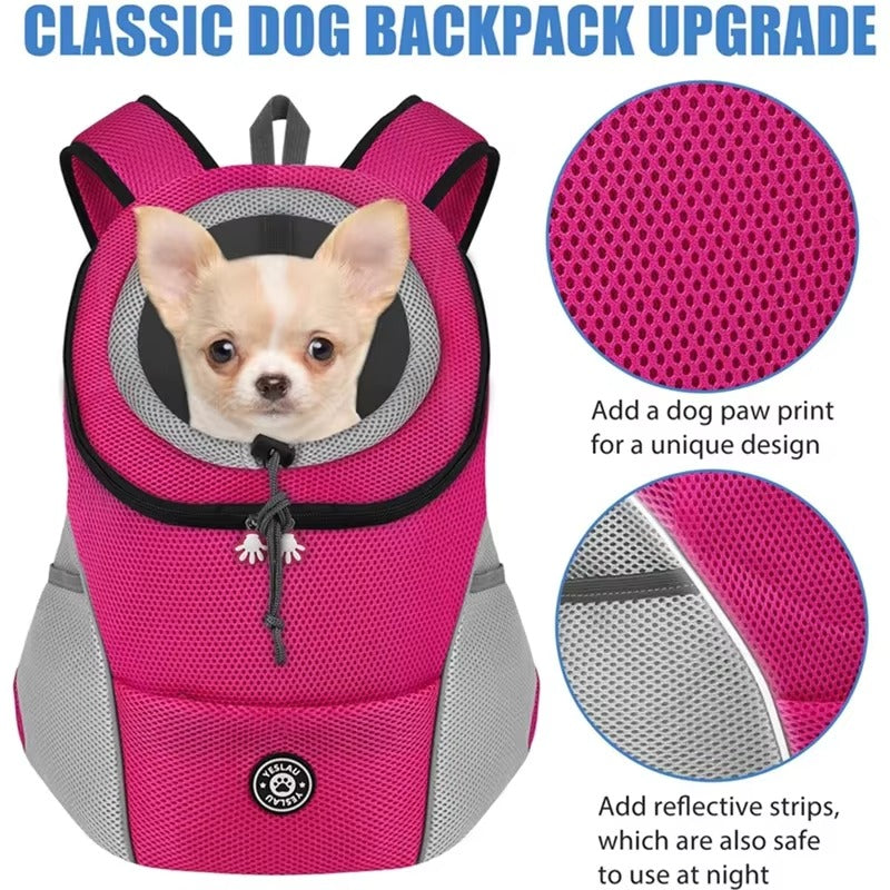 Front Pet Carrier Backpack for Small Dogs & Cats, Breathable, Hands-Free Travel Pack with Safety Straps, Comfortable Travel Design