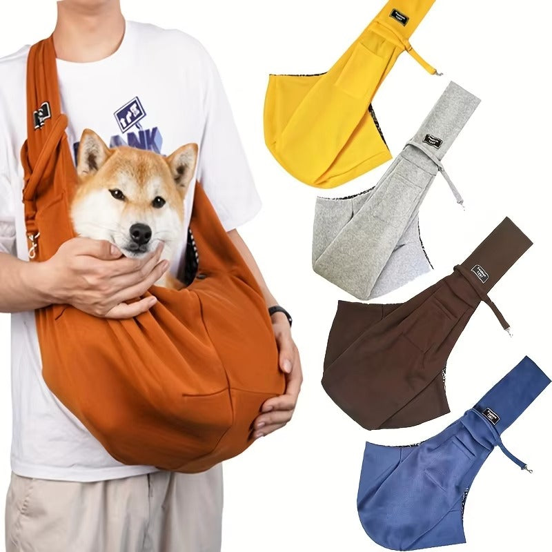 Foldable Pet Sling Carrier for Dogs, Ergonomic Shoulder Sling with Breathable Mesh, Adjustable Strap & Comfortable Travel Design