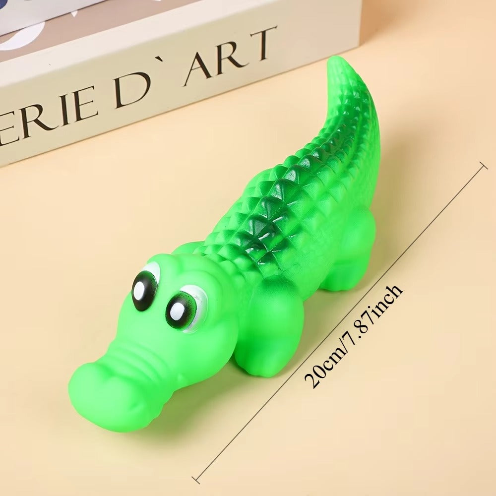 Squeaky Crocodile Rubber Toy