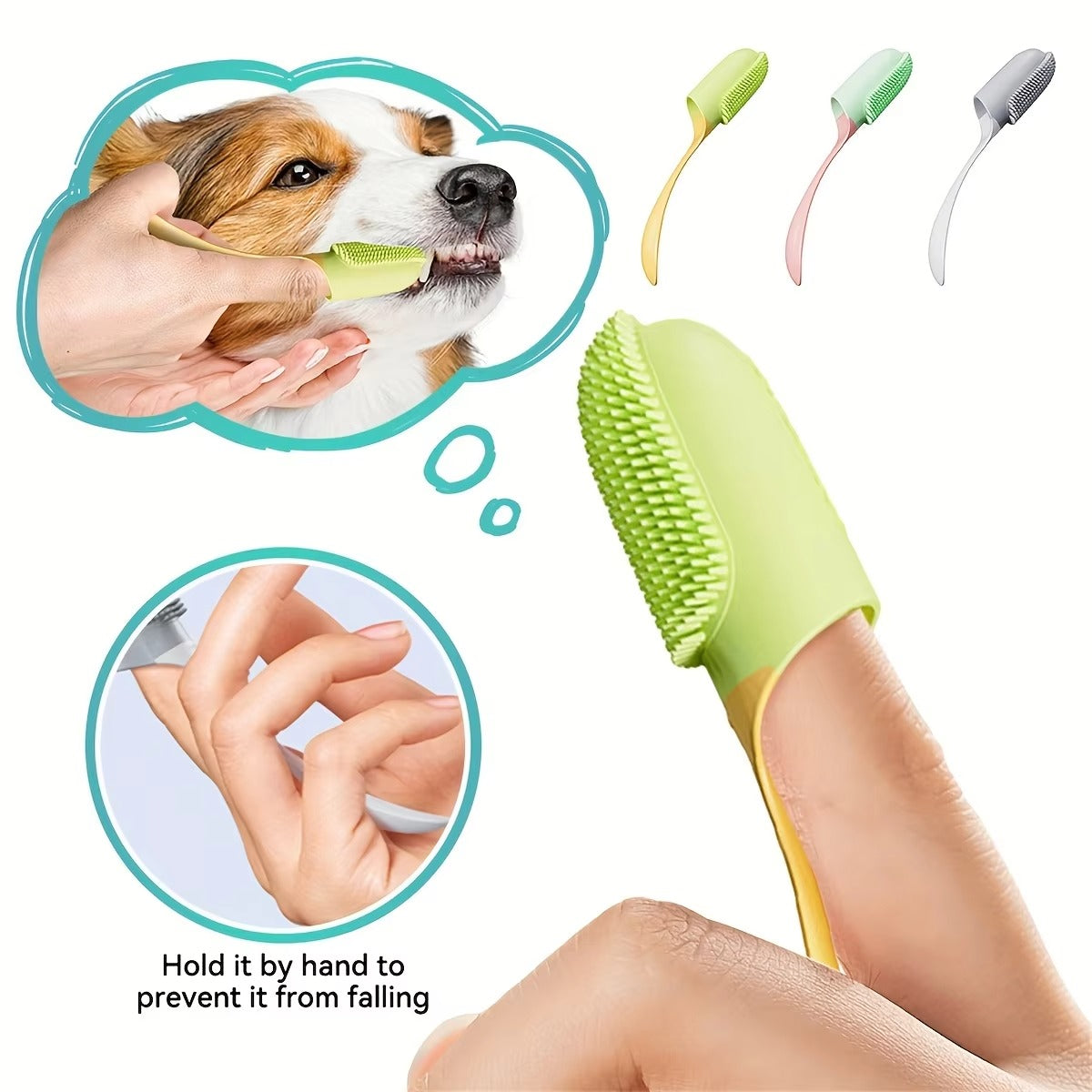 Food Grade Silicone Finger Toothbrush for Pets – Remove Plaque and Maintain Oral Health, Gentle Cleaning for Dogs and Cats