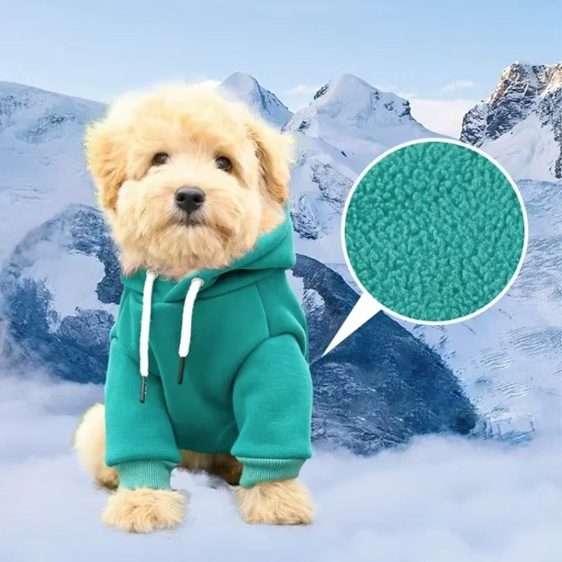 Warm/Soft Winter Hoodie Fleece Vest for Small & Medium Dogs Puppy Sweater for Cold Weather Outdoor Walk