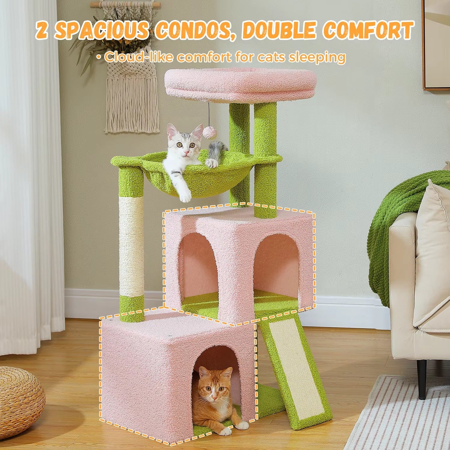Large Multi-Platform Cat Tree with Multiple Levels, Scratching Posts, Stable Activity Center for Kittens & Adult Cats