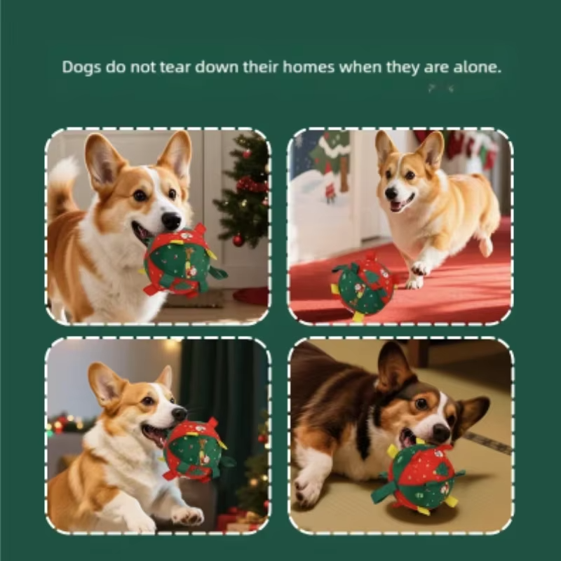 Christmas Squeaky Dog Balls