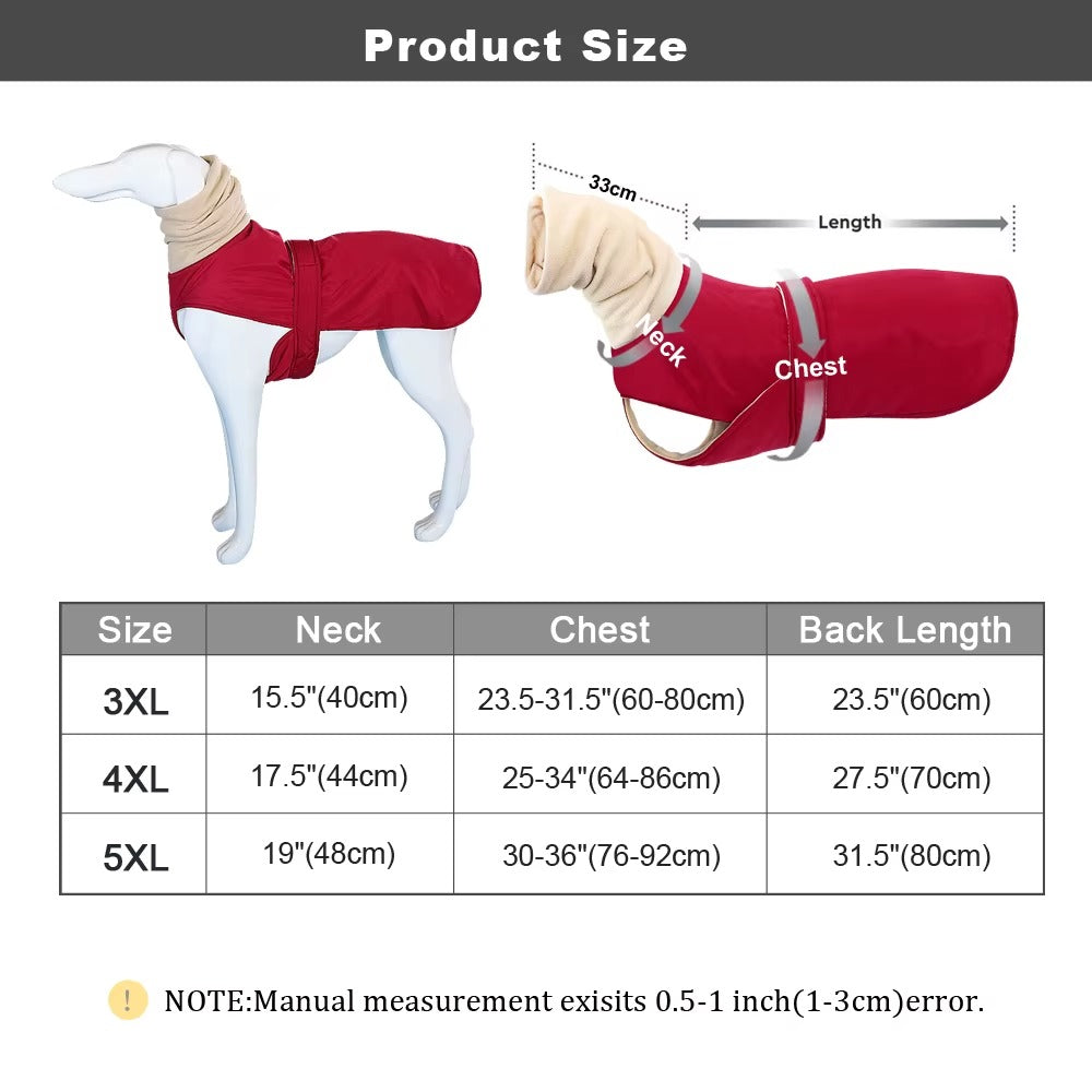 Comfortable Warm Waterproof Dog Coat Insulated Pet Jacket for Small & Medium Dogs, Windproof Rainproof Outerwear for Cold Weather