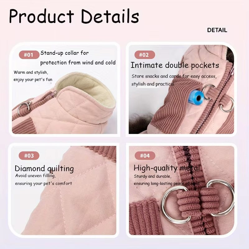 Christmas Plaid Scarf Jacket for Dogs Soft Plush Winter Pet Coat, Warm & Comfortable Holiday Outfit for Small & Medium Dogs