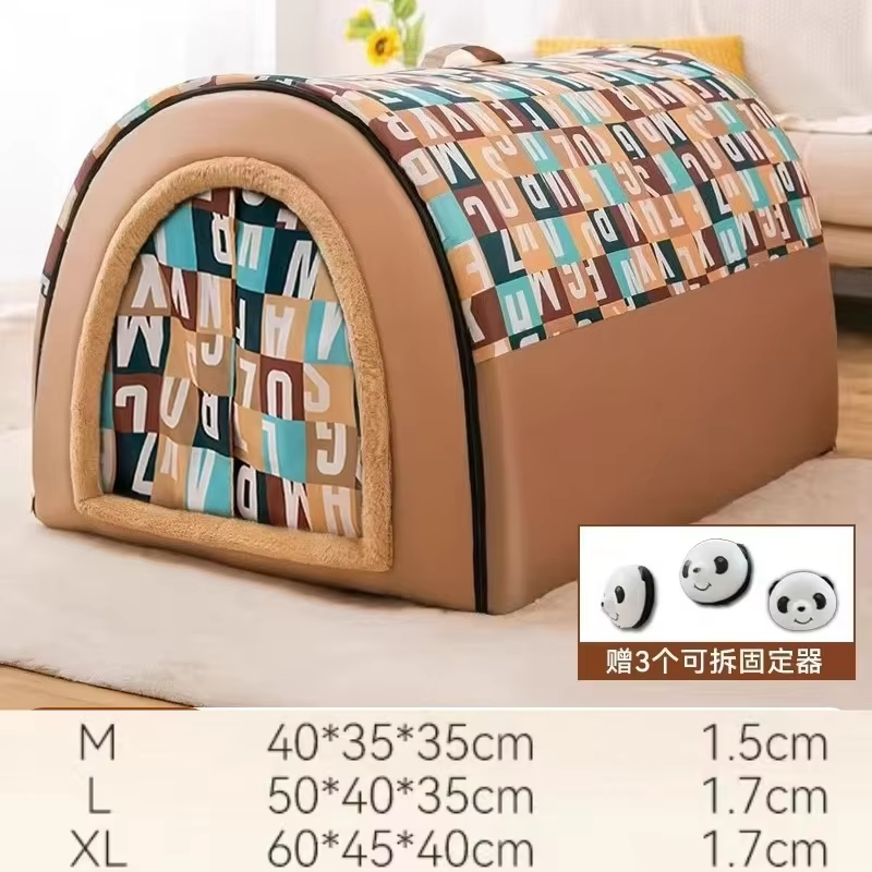 Comfortable Warm Removable Dog House Indoor Pet Shelter, Soft Insulated Dog Bed for Small & Medium Dogs, Washable and Portable