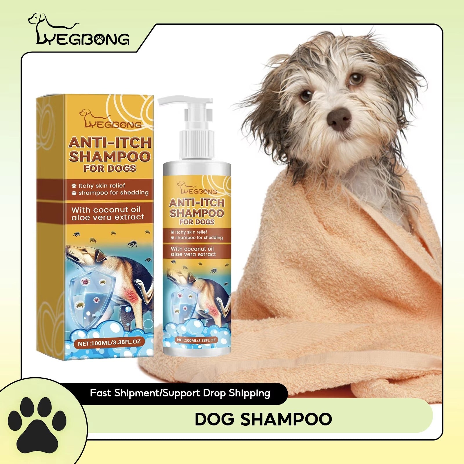Dog Hair Shampoo & Conditioner – Tear-Free, Hypoallergenic Pet Care, Cleans and Conditions for Soft, Smooth, Shiny Coat