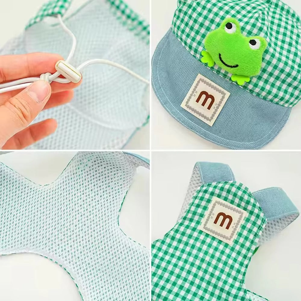 Cartoon Harness Hat Leash Set