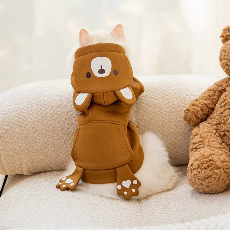 Winter Fleece Cosplay Sweatshirt Dog & Cat Warm Pet Clothing for Cute Indoor & Outdoor Wear