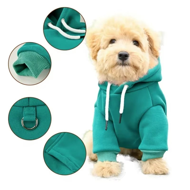 Warm/Soft Winter Hoodie Fleece Vest for Small & Medium Dogs Puppy Sweater for Cold Weather Outdoor Walk