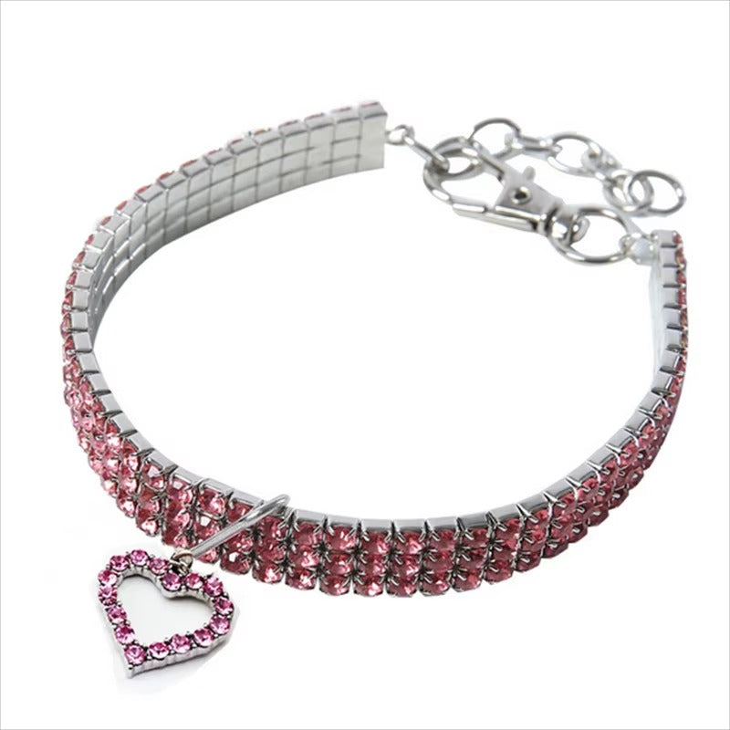 Bling Rhinestone Crystal Dog Collar, Adjustable, Soft, Comfortable, and Fashionable Pet Collar for Stylish Dogs and Puppies