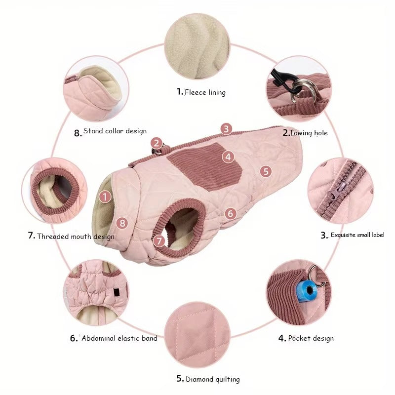 Christmas Plaid Scarf Jacket for Dogs Soft Plush Winter Pet Coat, Warm & Comfortable Holiday Outfit for Small & Medium Dogs