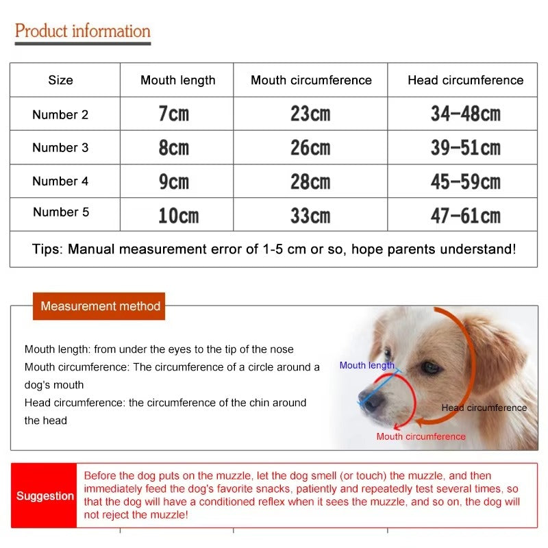 Breathable Dog Basket Muzzle – Comfortable, Adjustable Safety Muzzle for Medium and Large Dogs, Perfect for Training and Outdoor Use